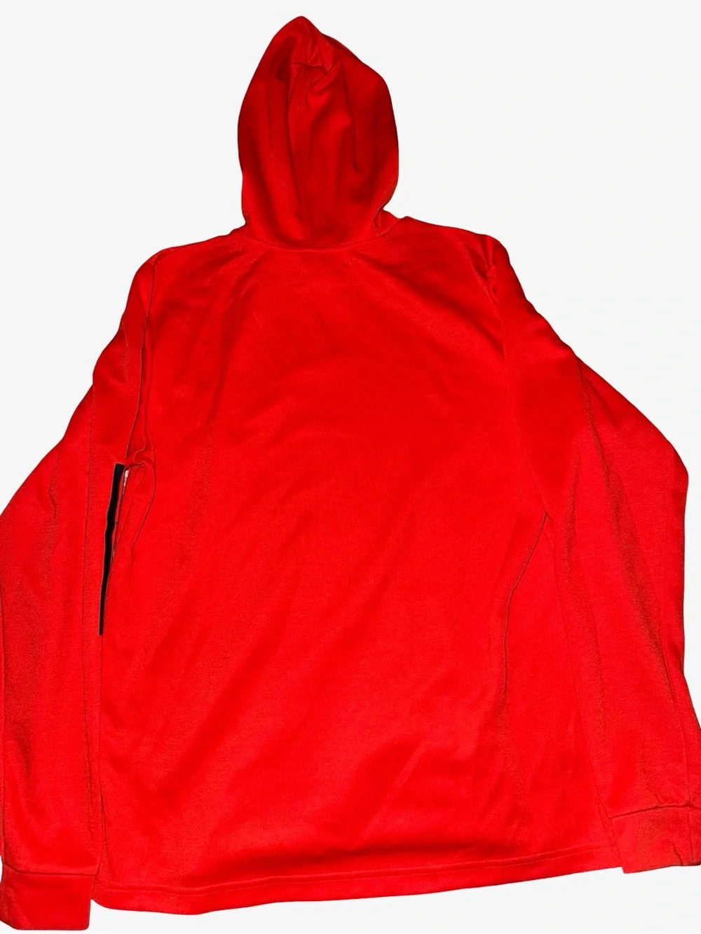 adidas men’s Red Hoodie with Black Logo and Sleeve Stripes size M